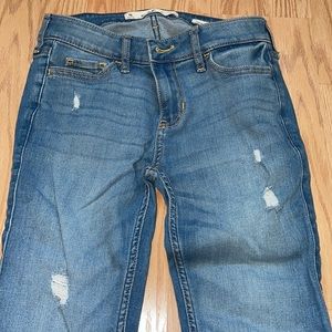 Hollister light wash low rise super skinny jeans size:0L